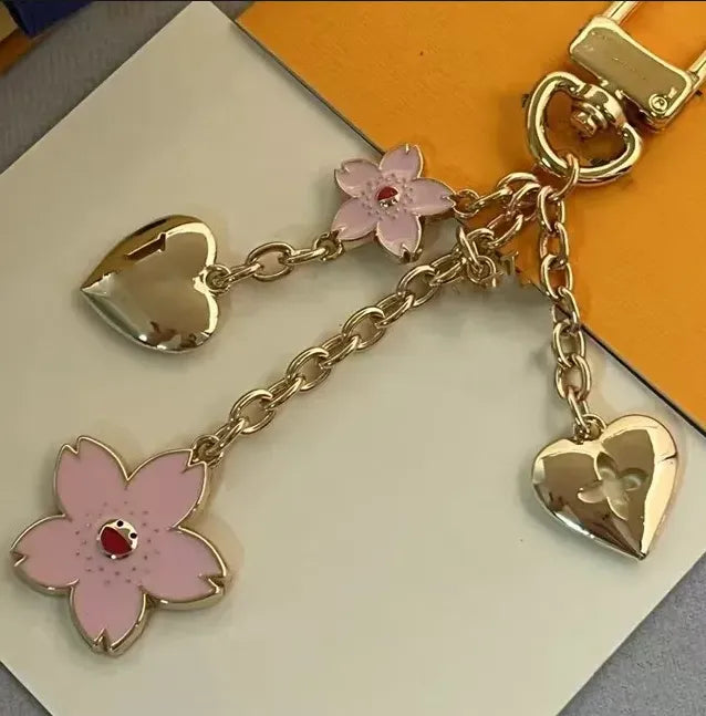Luxury Metal Bag Charm Chain Flower Designer