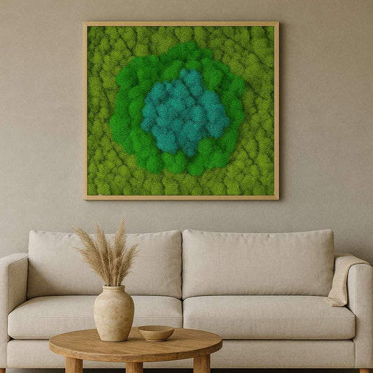 Blue Oasis Natural Moss Art