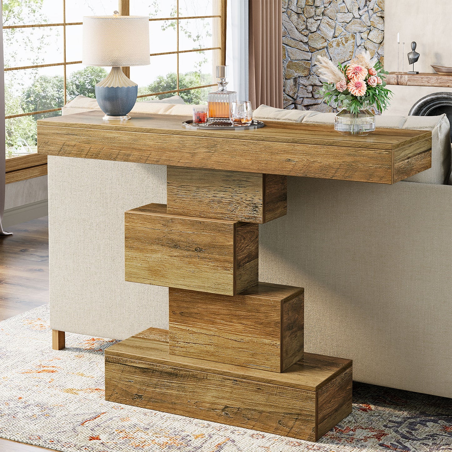 Rustic Steps Entryway Table US
