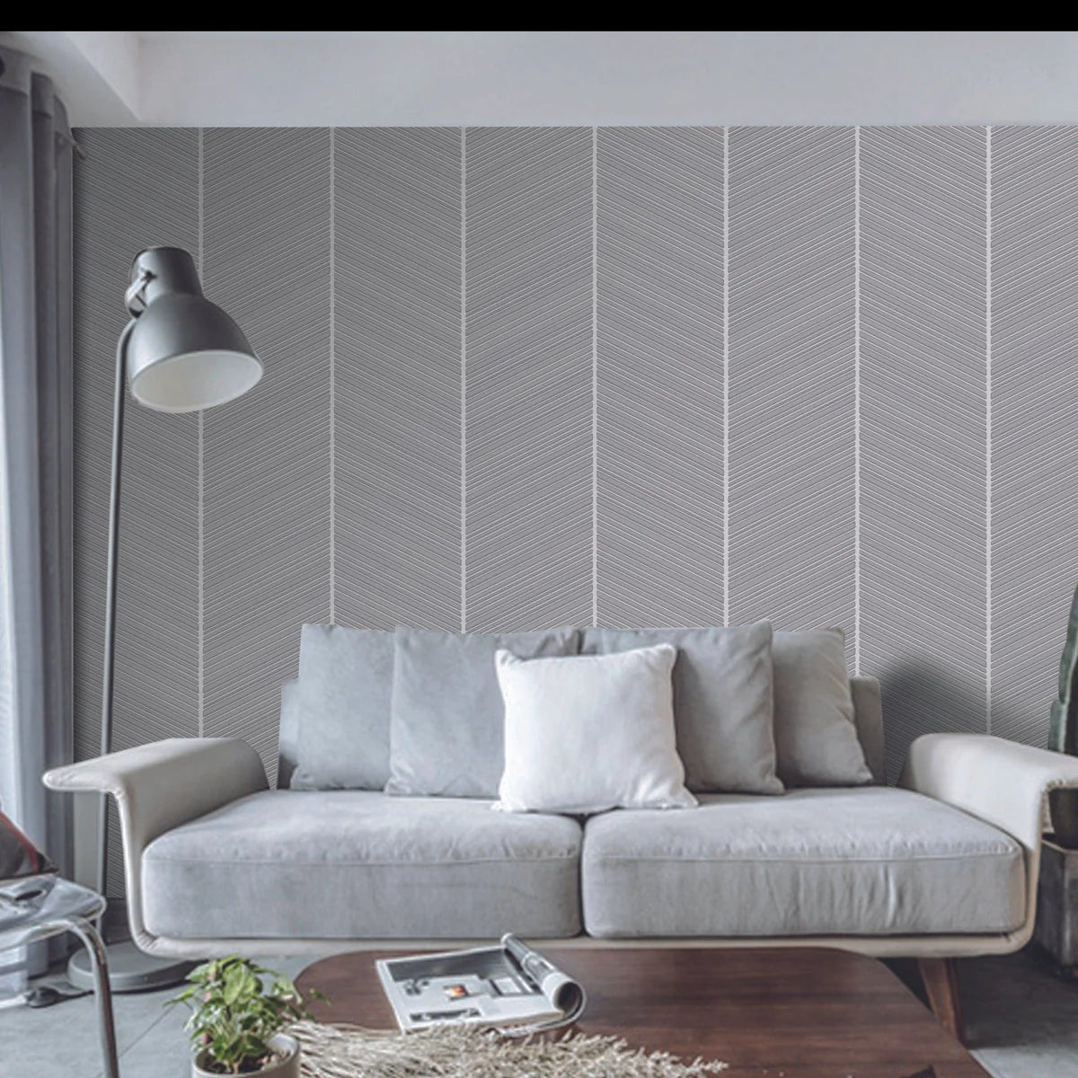 Chevron Crest Suede Wallpaper