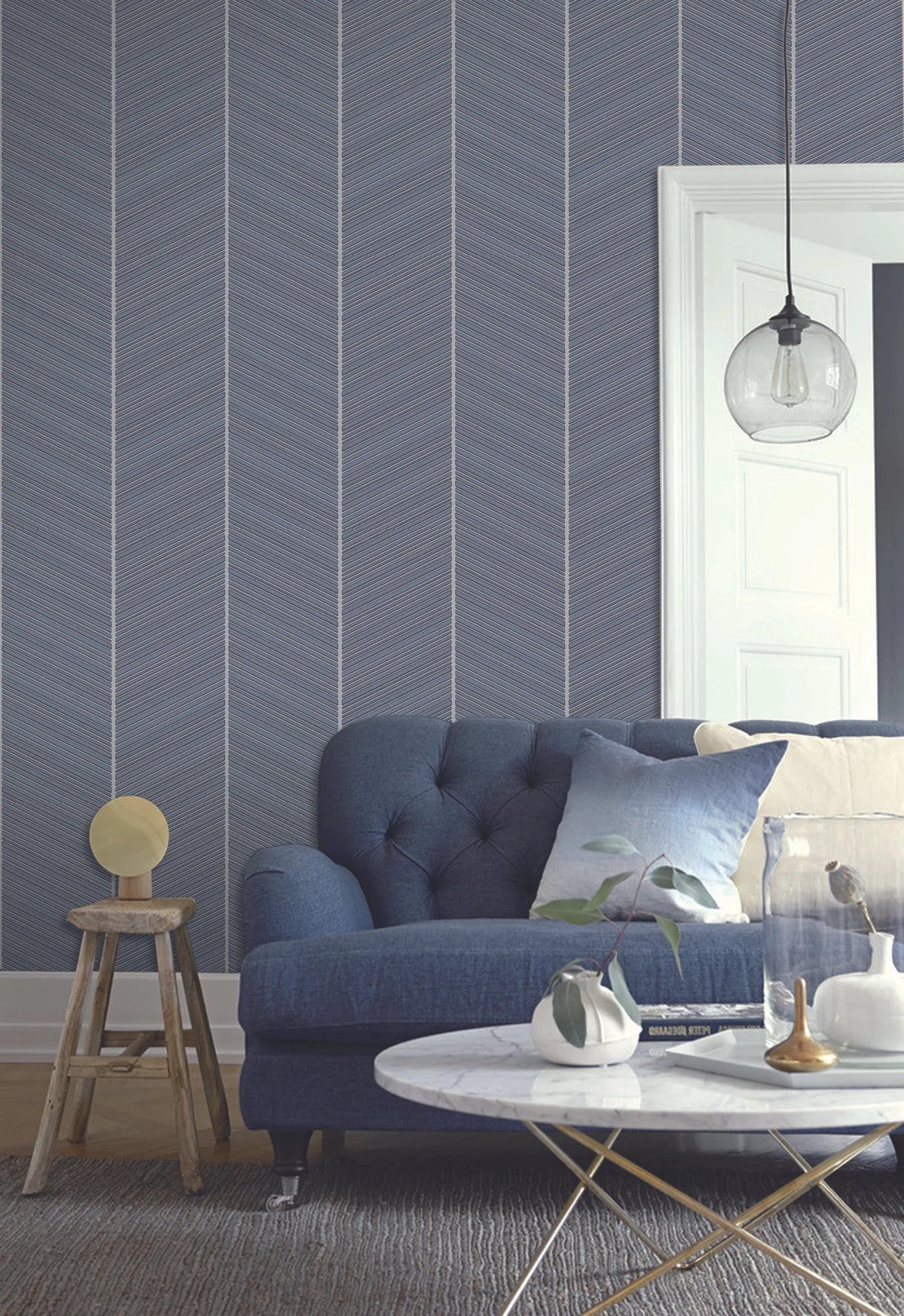 Chevron Crest Suede Wallpaper