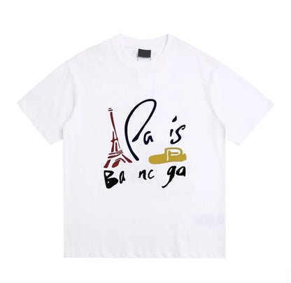 Summer T-shirts Parisian Designer Round Neck