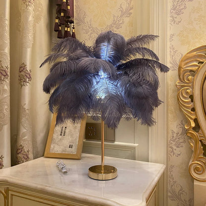 Palmira Feather Table Lamp - KaveCore