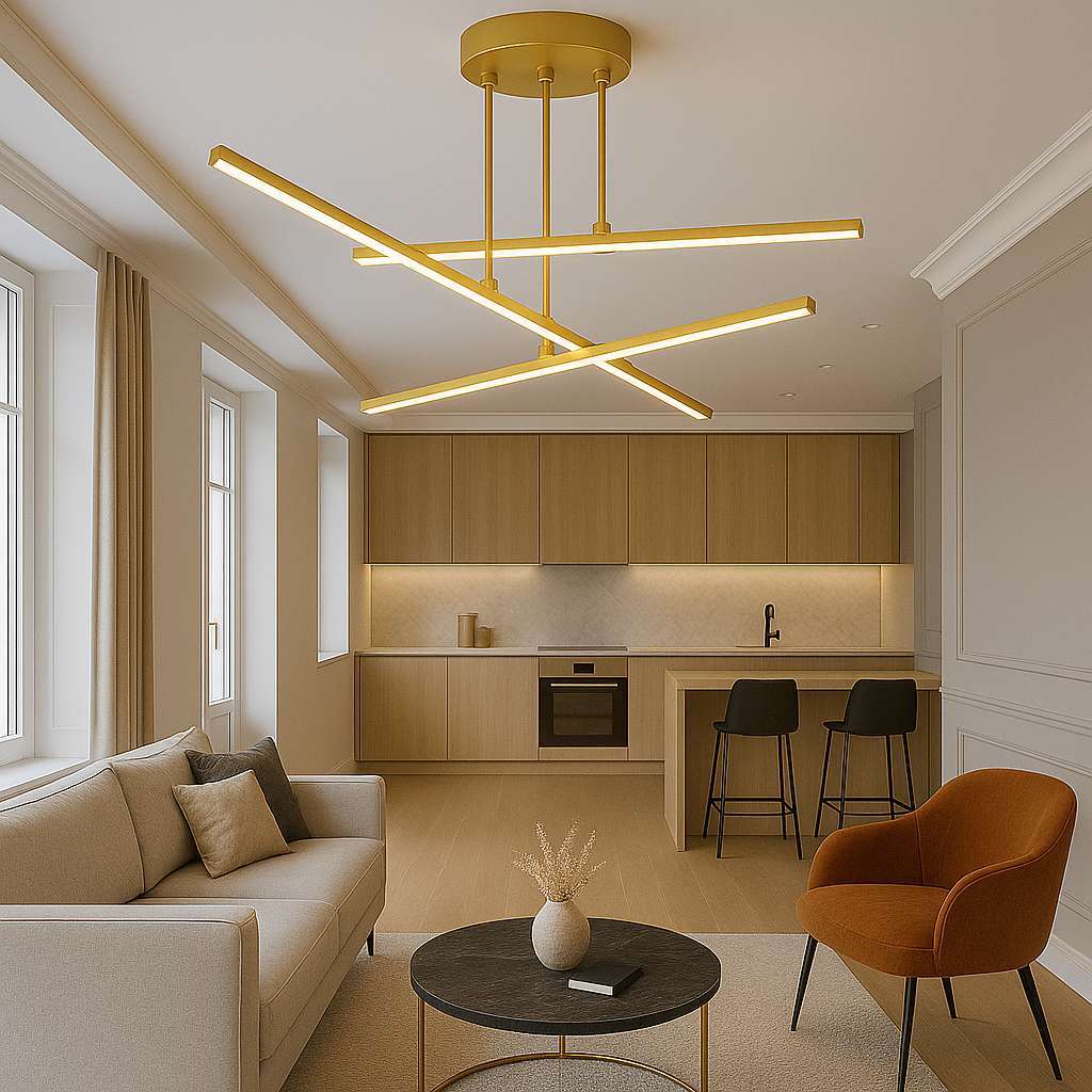 Modern X-Frame LED Chandelier - KaveCore