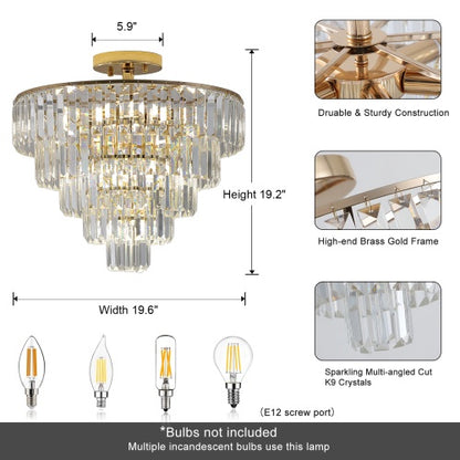 Palatial Glow Modern Crystal Chandelier - US - KaveCore
