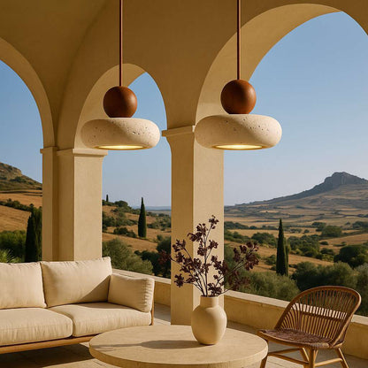 Eteria Stone & Wood Pendant Lamp - KaveCore