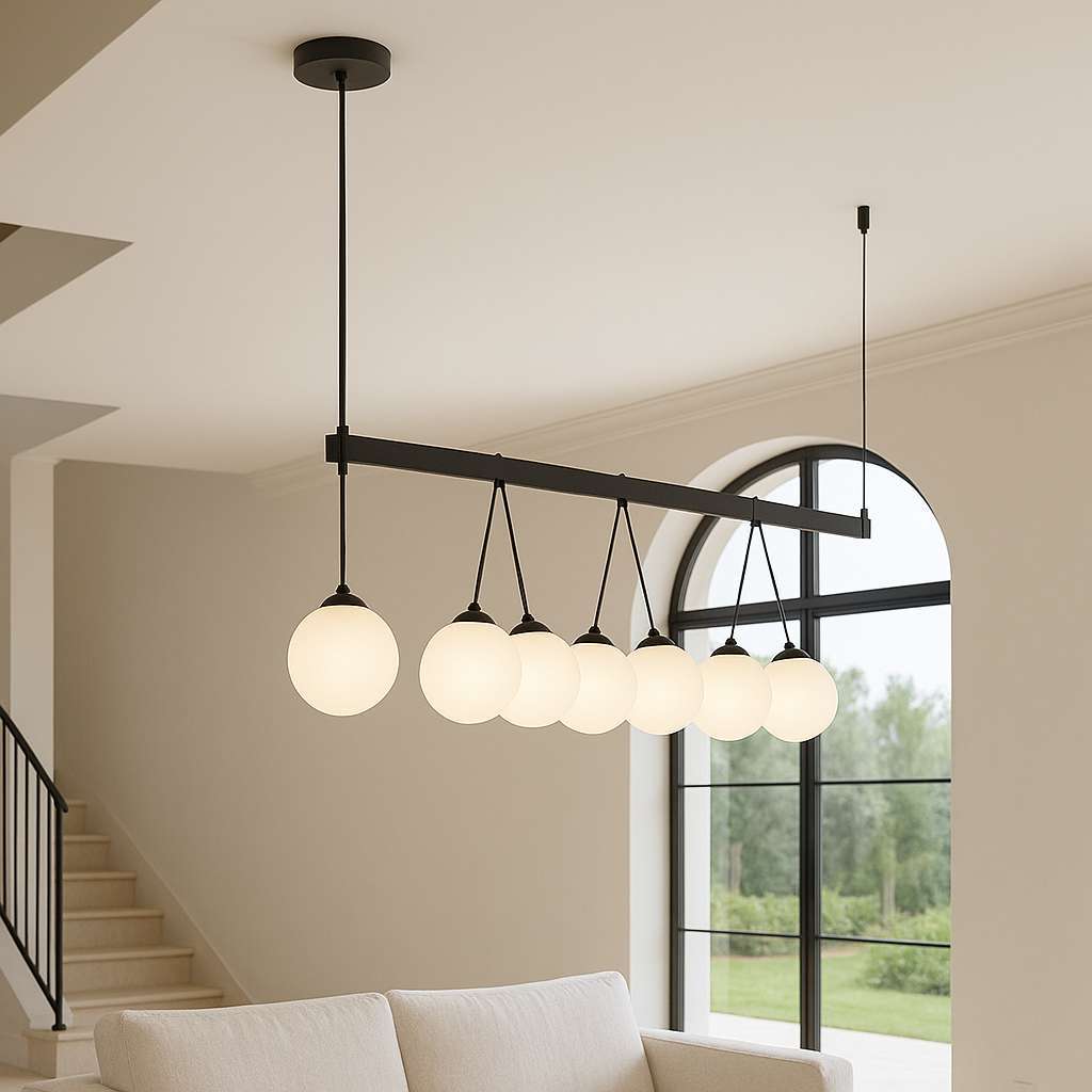 OrbitGlow 8-Light Floating Sphere Chandelier - US - KaveCore