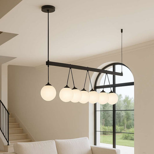 OrbitGlow 8-Light Floating Sphere Chandelier - US - KaveCore