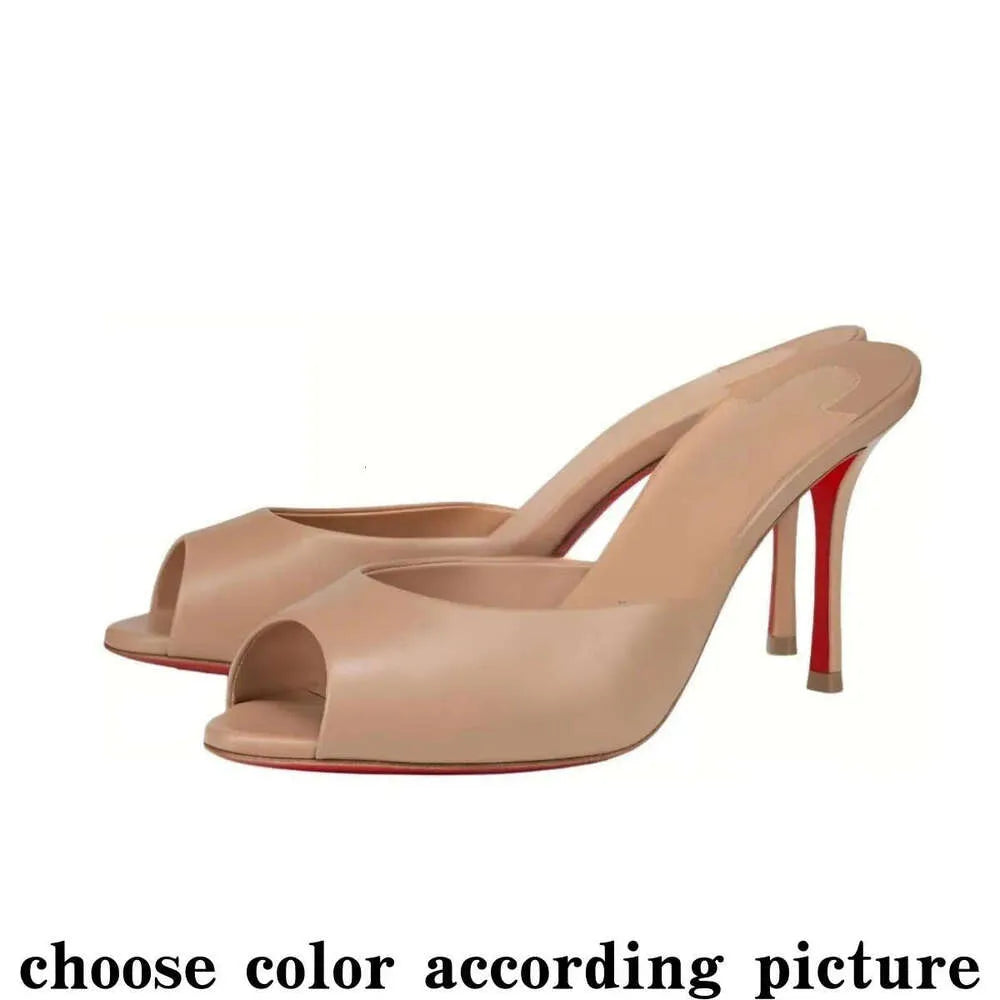 High Red Heels Shoes Designer Soled Peep Pointed Toe Sandals