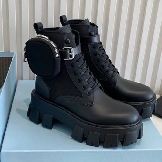 Designer Polished Leather Ankle Boots Loafers Chelsea