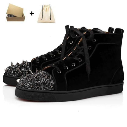 Designer Shoes Glitter Rivets Leather Suede Fashion Spikes