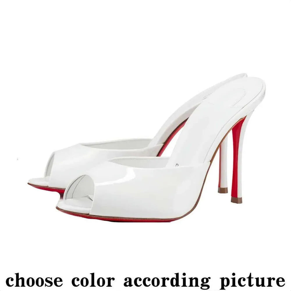 High Red Heels Shoes Designer Soled Peep Pointed Toe Sandals