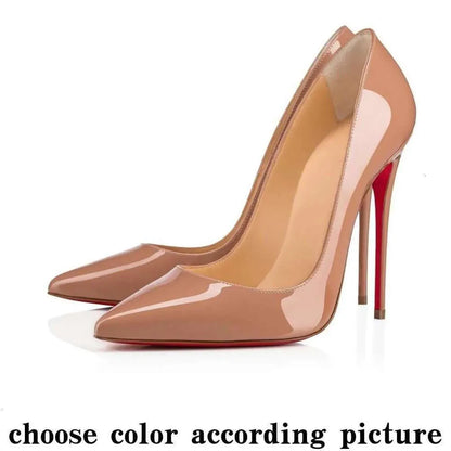 High Red Heels Shoes Designer Soled Peep Pointed Toe Sandals