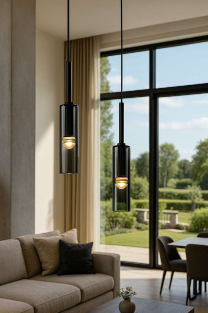 Eclipse Sphere Smoked Crystal Pendant Light