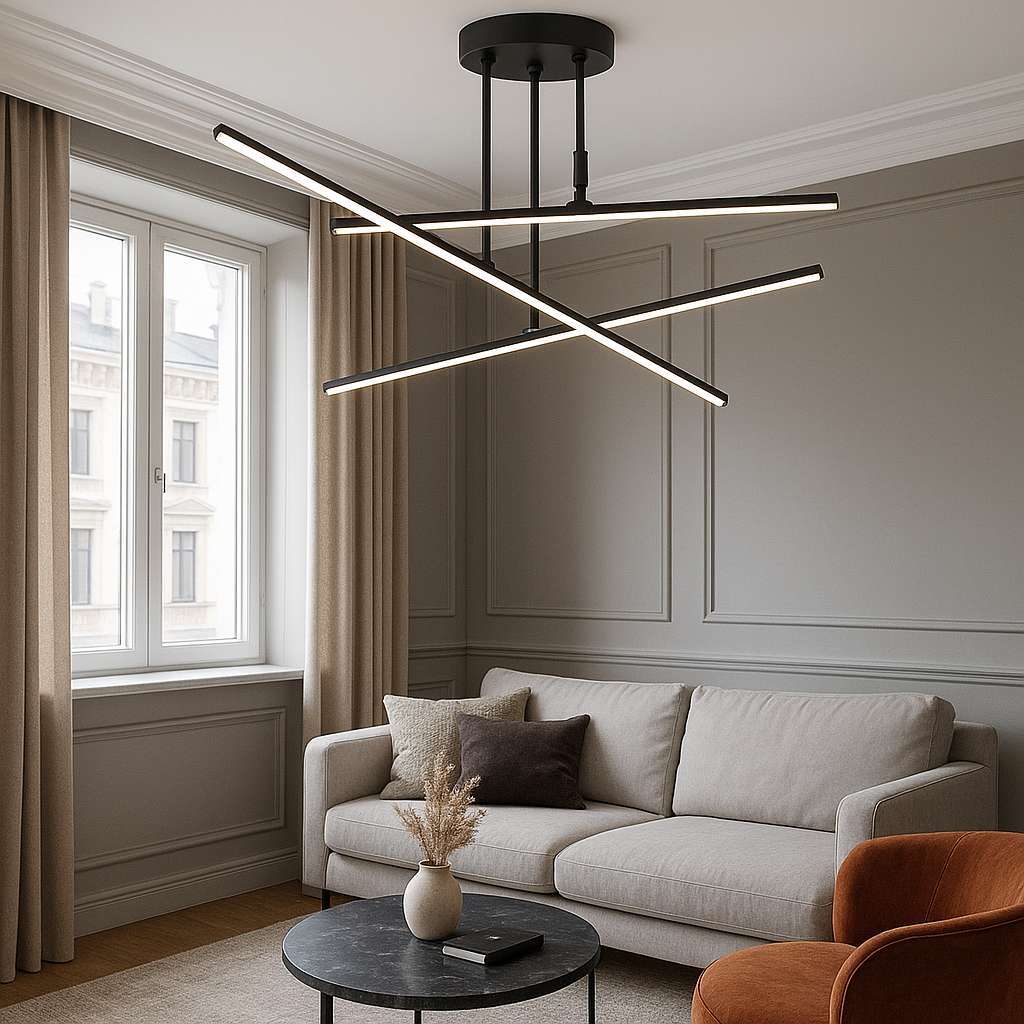 Modern X-Frame LED Chandelier - KaveCore
