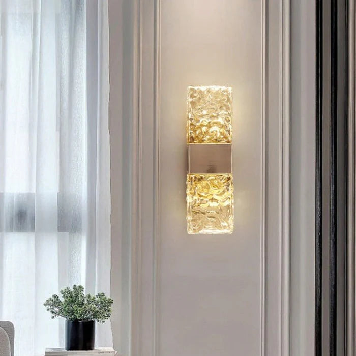 Antheia Crystal & Brass Twin-Light Sconce