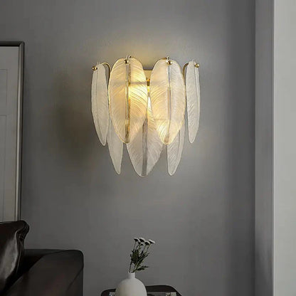 Feather Glass Wall Sconce