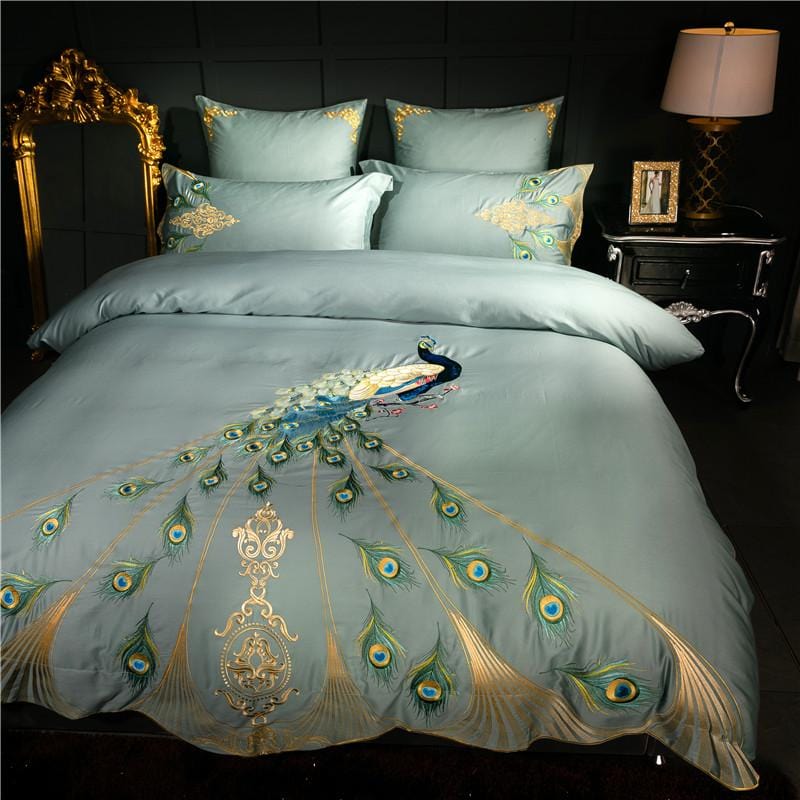 Imperial Peacock Dreams Duvet Cover Set (Long-staple Sateen Cotton)
