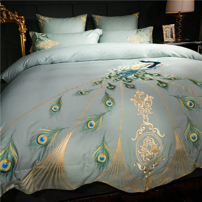 Imperial Peacock Dreams Duvet Cover Set (Long-staple Sateen Cotton)