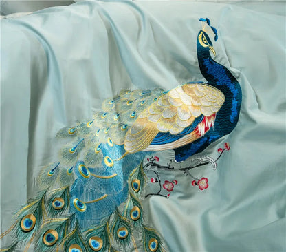 Imperial Peacock Dreams Duvet Cover Set (Long-staple Sateen Cotton)