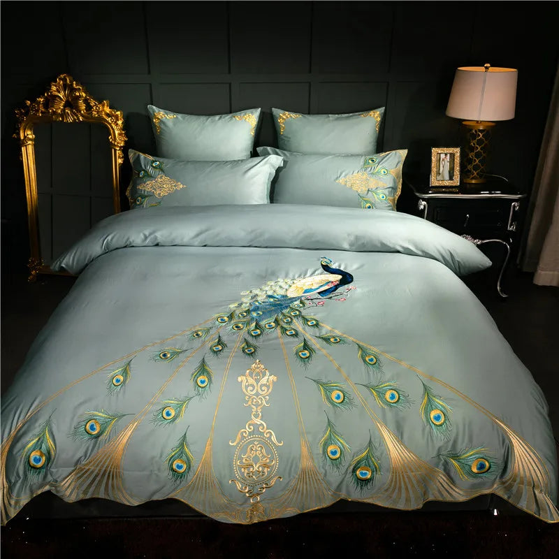 Imperial Peacock Dreams Duvet Cover Set (Long-staple Sateen Cotton)