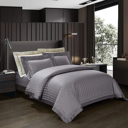 Savoy Characoal Duvet Cover Set (Long-staple Sateen Cotton)