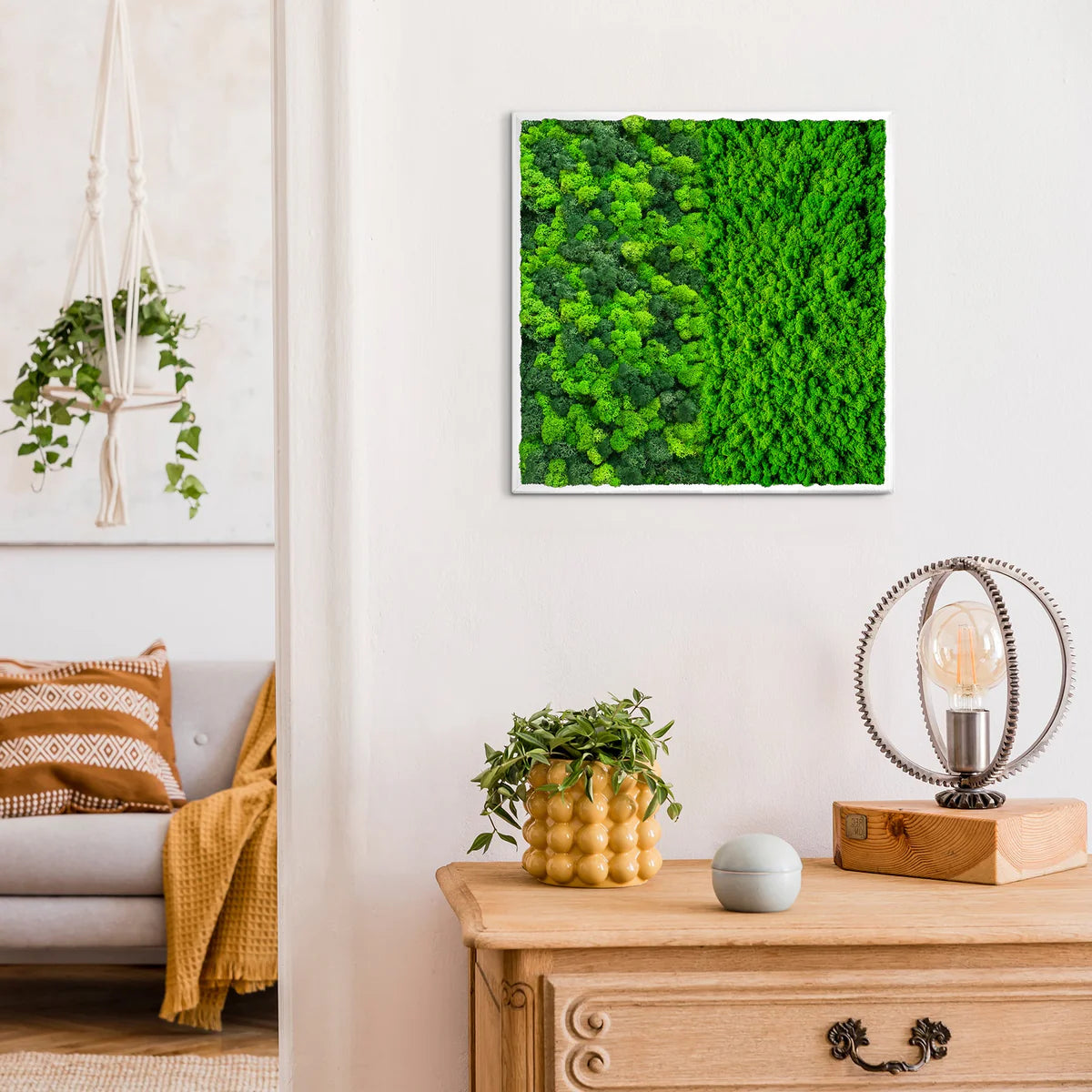 Botanical Contrast Natural Moss Art