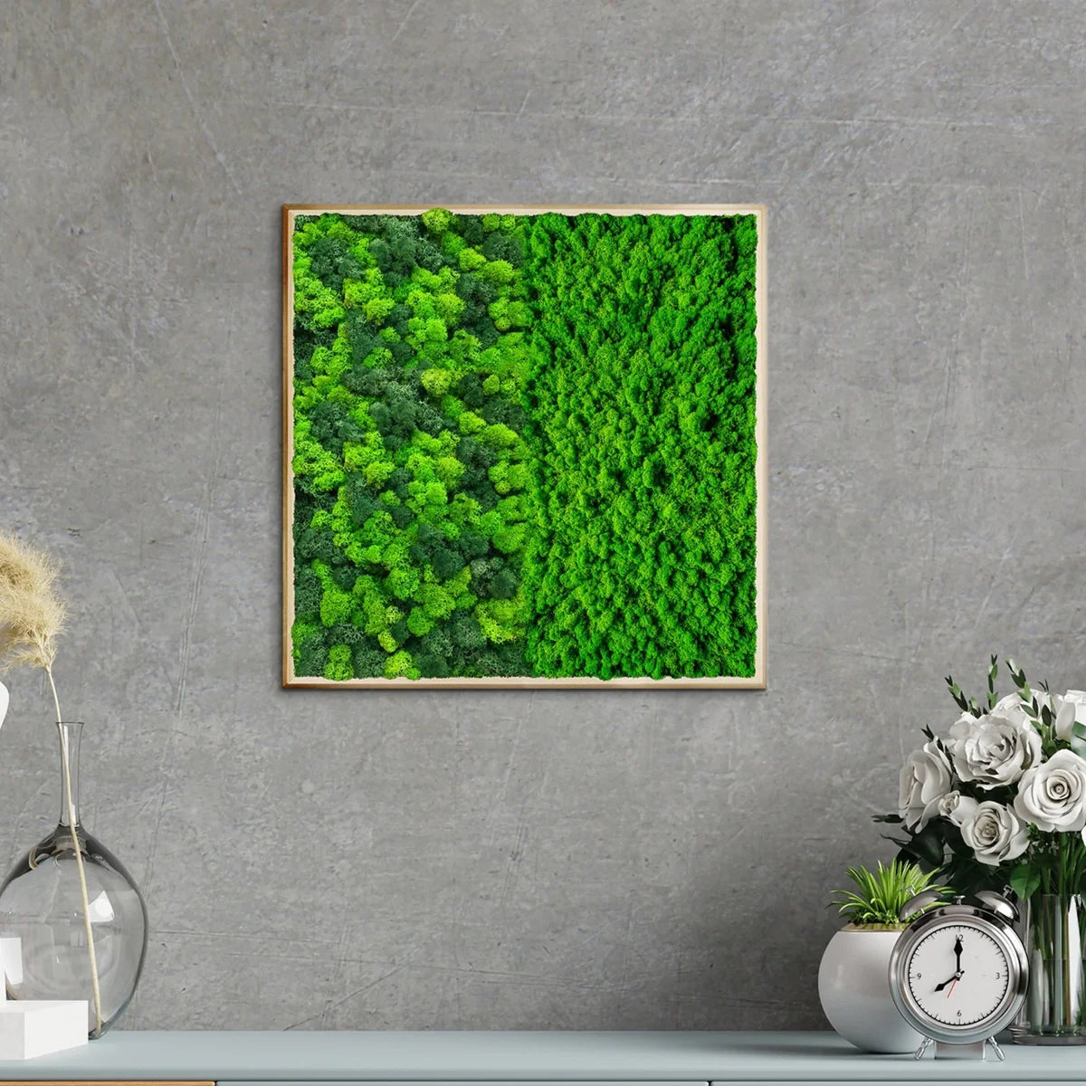 Botanical Contrast Natural Moss Art
