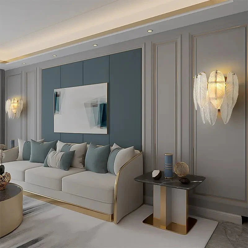 Feather Glass Wall Sconce