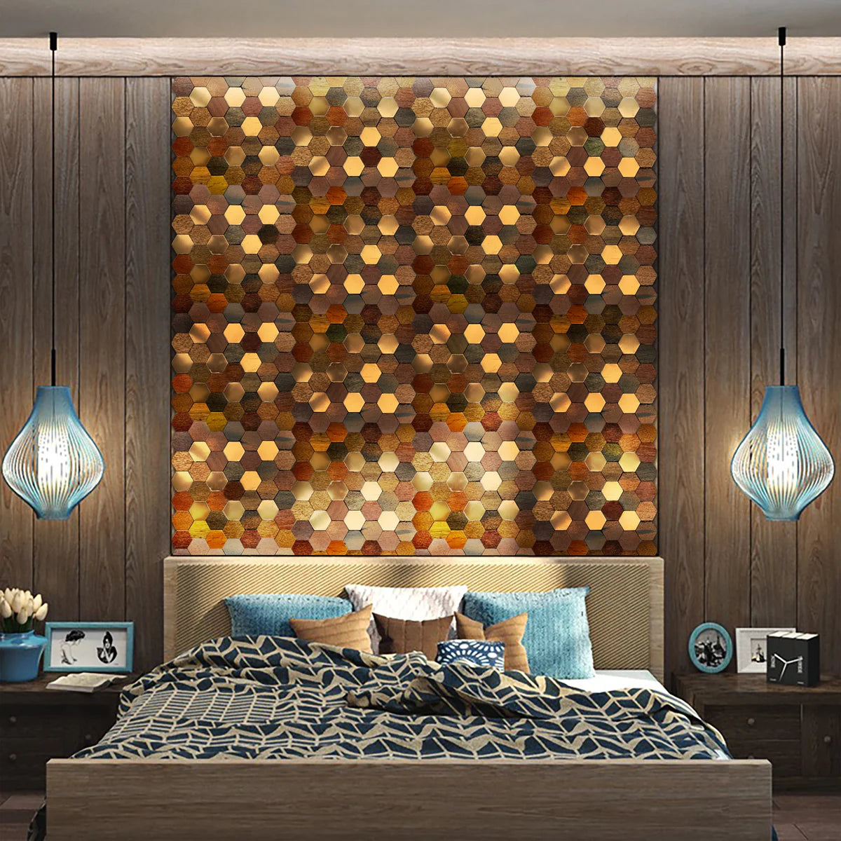 RustiHex Wooden Wall Panel