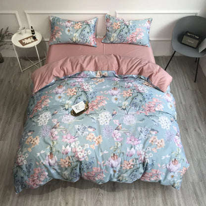 Soft Petal Symphony Duvet Cover Set (Long-staple Sateen Cotton)