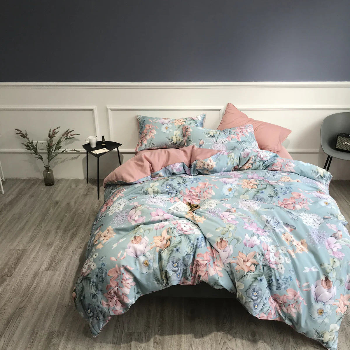 Soft Petal Symphony Duvet Cover Set (Long-staple Sateen Cotton)