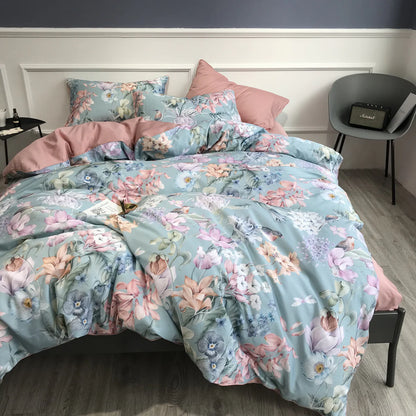 Soft Petal Symphony Duvet Cover Set (Long-staple Sateen Cotton)