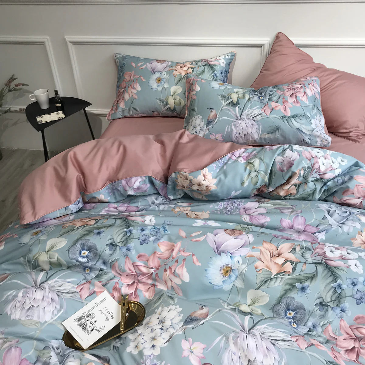 Soft Petal Symphony Duvet Cover Set (Long-staple Sateen Cotton)