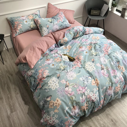 Soft Petal Symphony Duvet Cover Set (Long-staple Sateen Cotton)