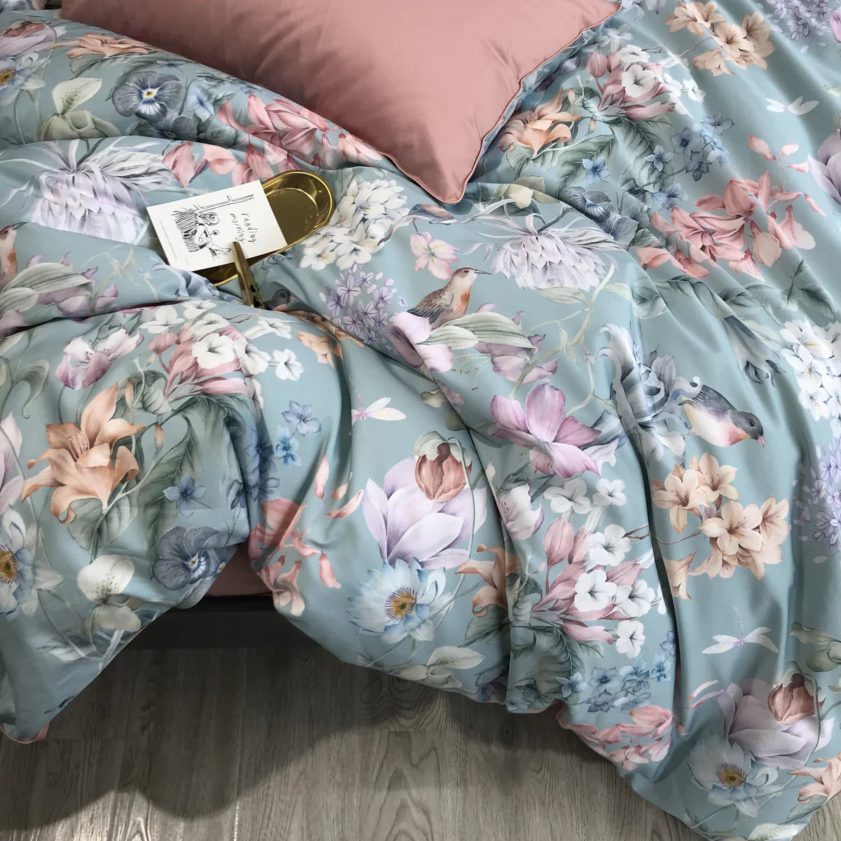 Soft Petal Symphony Duvet Cover Set (Long-staple Sateen Cotton)