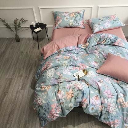 Soft Petal Symphony Duvet Cover Set (Long-staple Sateen Cotton)