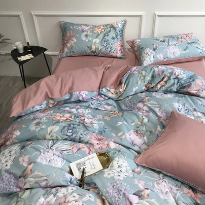 Soft Petal Symphony Duvet Cover Set (Long-staple Sateen Cotton)