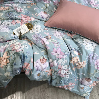 Soft Petal Symphony Duvet Cover Set (Long-staple Sateen Cotton)