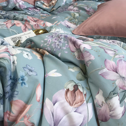 Soft Petal Symphony Duvet Cover Set (Long-staple Sateen Cotton)