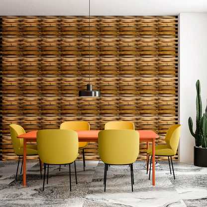 SerenCurve Wood Mosaic Wall Panel