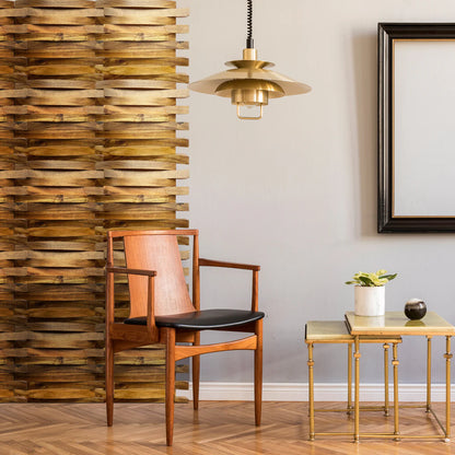 SerenCurve Wood Mosaic Wall Panel