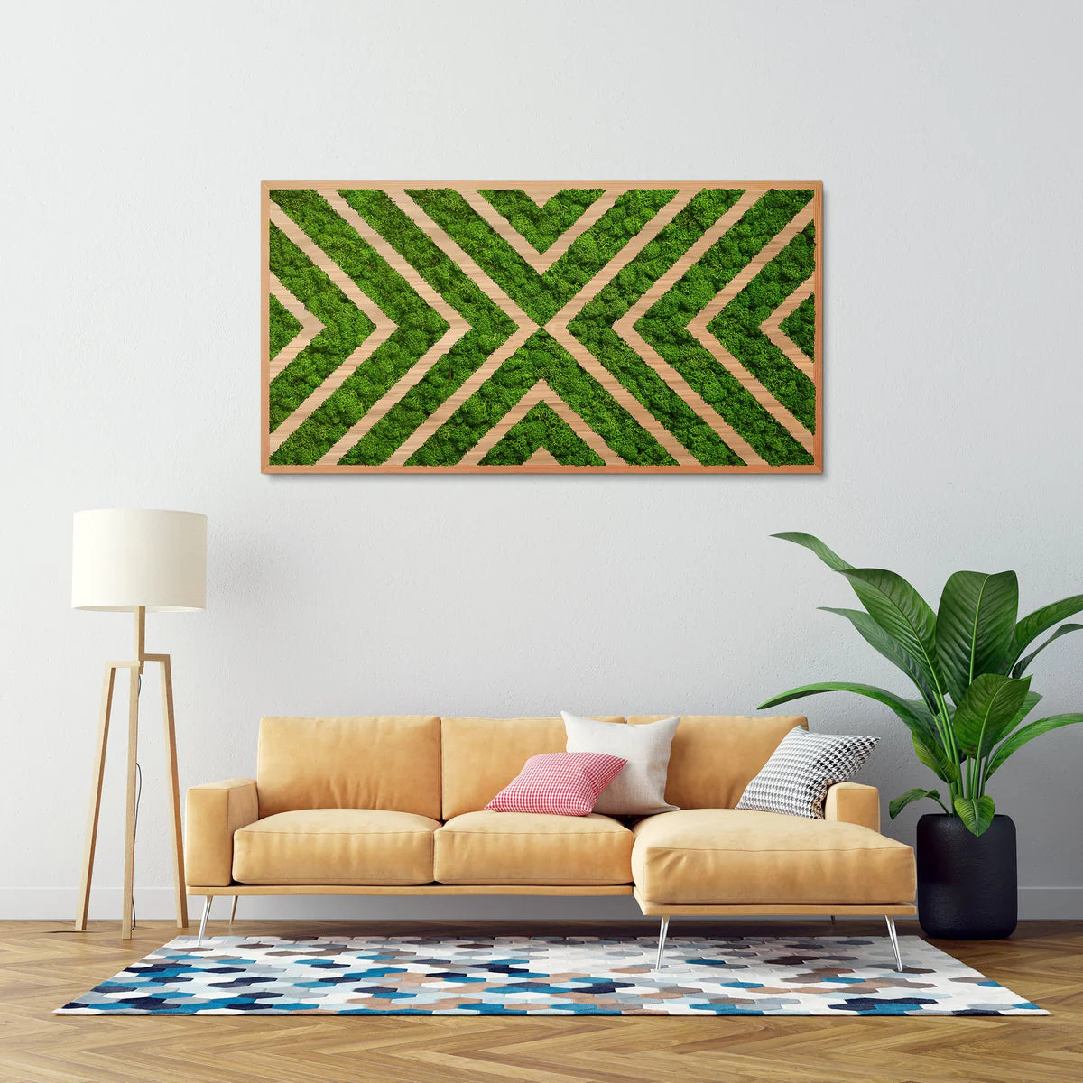 Greenpoint Geometry Natural Moss Art