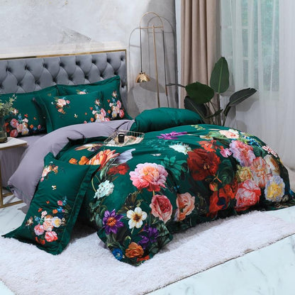 Royal Orchid Garden Duvet Cover Set (Long-staple Sateen Cotton)