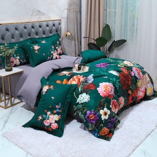 Royal Orchid Garden Duvet Cover Set (Long-staple Sateen Cotton)