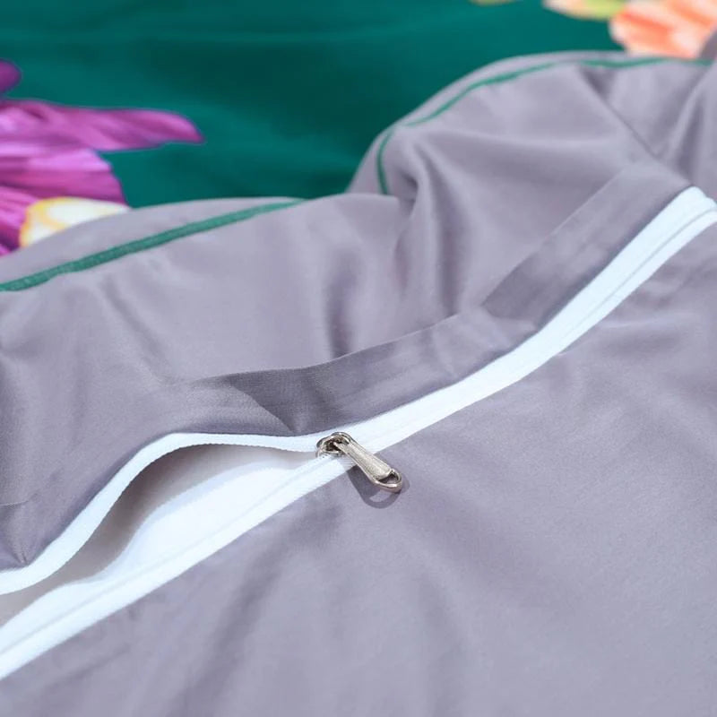 Royal Orchid Garden Duvet Cover Set (Long-staple Sateen Cotton)