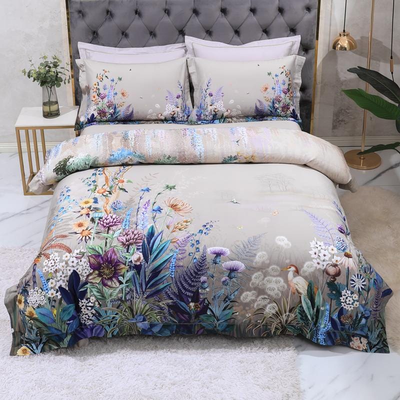 Eden Bloom Duvet Cover Set (Long-staple Sateen Egyptian Cotton) - KaveCore