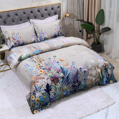 Eden Bloom Duvet Cover Set (Long-staple Sateen Egyptian Cotton) - KaveCore