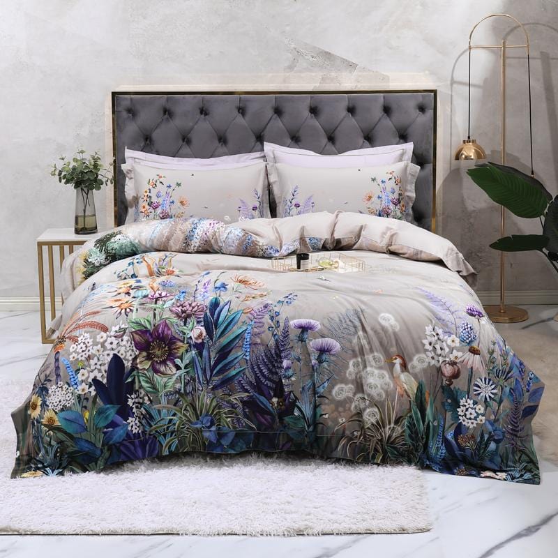 Eden Bloom Duvet Cover Set (Long-staple Sateen Egyptian Cotton) - KaveCore