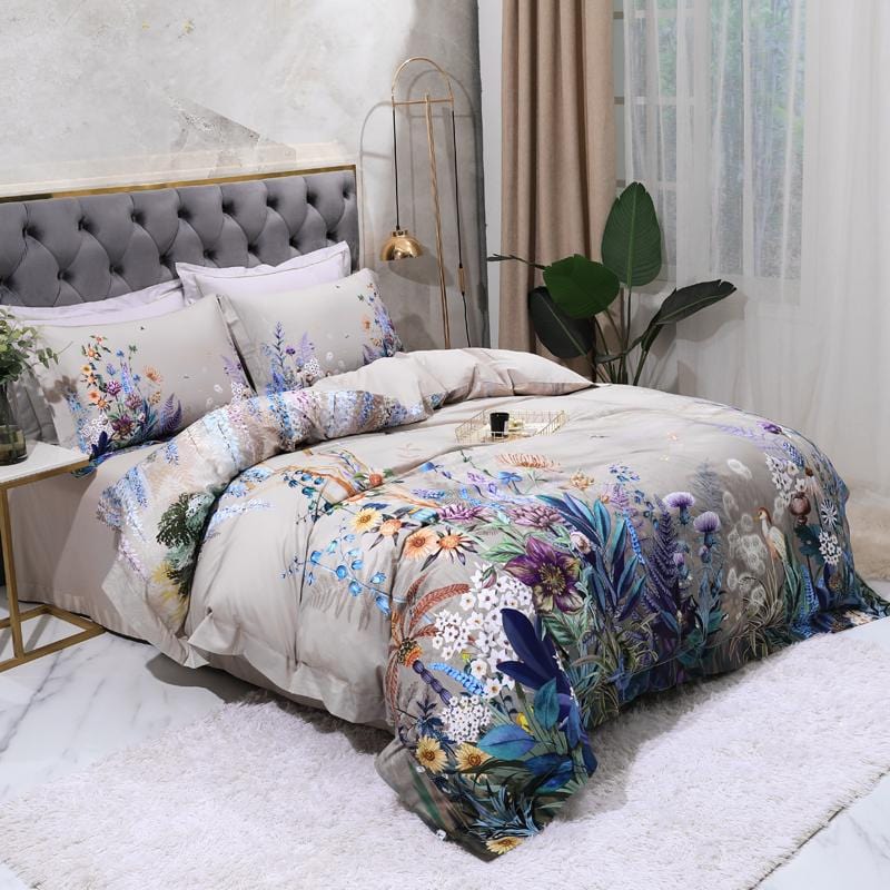 Eden Bloom Duvet Cover Set (Long-staple Sateen Egyptian Cotton) - KaveCore